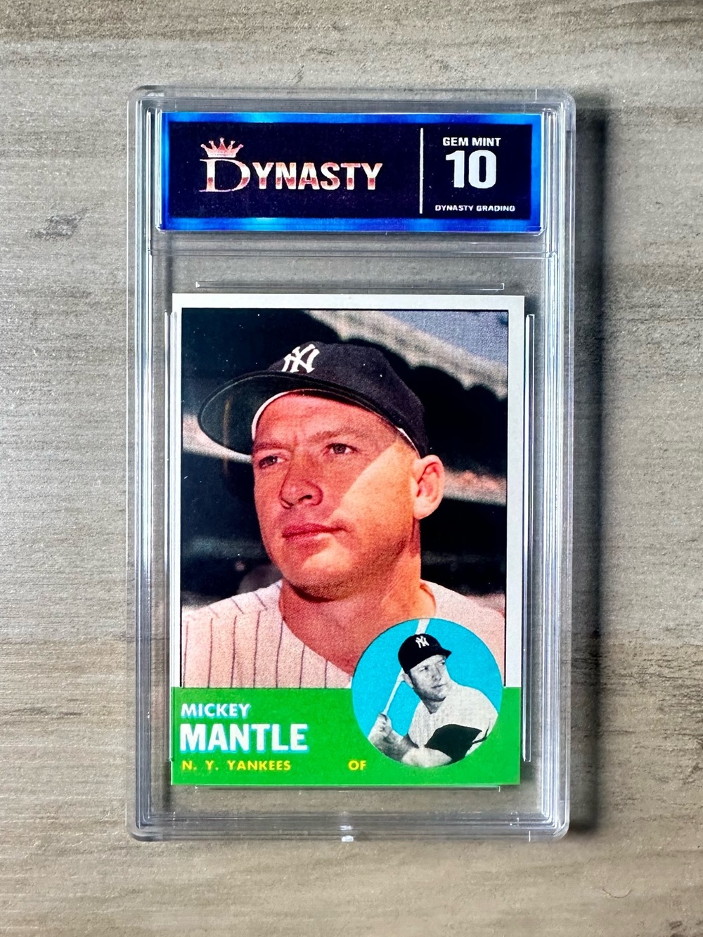 Mickey Mantle 1963 Topps #200 Gem Mint 10 Novelty Baseball Card. Yankees.
